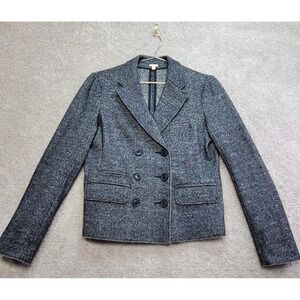 J.Crew Blazer Jacket Women 4 Gray Black Long Sleeve Career Preppy Academia Offic